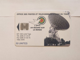 TOGO-(TG-OPT-0006B)-Earth Station 50-Reverse 2-(27)-(50units)-(00129324)-used Card+1card Prepiad Free - Togo