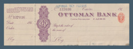 Egypt - 1940 - RARE - Vintage Check - ( OTTOMAN Bank - Cairo ) - Ungebraucht