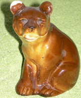 Porcelain Figurine Bear, One Ear Broken - Other & Unclassified