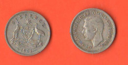 Australia 6 Six Pence 1951 Australie King Georgius VI° Silver Coins - Threepence