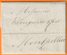 1818 - Entire Letter With Handwritten And Printed Text From NEW YORK, USA To MONTPELLIER, France - …-1845 Voorfilatelie