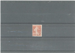 VARIÉTÉS -N°135 -Obl SEMEUSE CAMÉE -10c ROUGE -CHIFFRE MAIGRE  -TACHE BLANCHE DANS LE CADRE DE DROITE - Usati