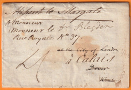 1757 -  KGII - 3-page Letter From REVESBY ABBEY, Lincolnshire, England To LONDON - Redirected To CALAIS, France - ...-1840 Prephilately