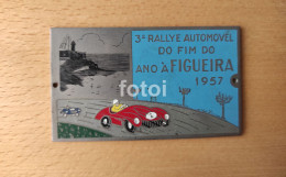 1957 III RALLYE RALLY RALI CAR RACING FIGUEIRA DA FOZ COIMBRA PORTUGAL PLACA ENAMEL BADGE MEDAL - Rally