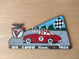 VINTAGE 1958 RALLYE RALLY RALI 1000 KMS SLB BENFICA CAR RACING PLACA ENAMEL BADGE MEDAL MERCEDES BENZ 300 SL GULLWING - Rallye