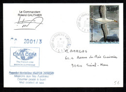 Col43 TAAF N° 298 Oblitéré De Port Aux Français Marion Dufresnes Sur Lettre - Oblitérés