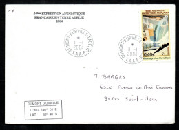 Col43 TAAF N° 358 Oblitéré De Dumont D'Urville Sur Lettre - Used Stamps