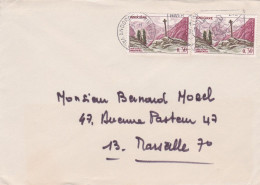 Andorre--lettre Andorre La Vieille  Destinée à MARSEILLE-13 (France)..paire De Timbres Sur Lettre.... Cachet - Lettres & Documents