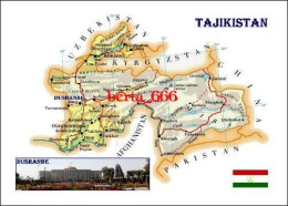 Tajikistan Country Map New Postcard Tadschikistan * Carte Geographique * Landkarte - Tadjikistan