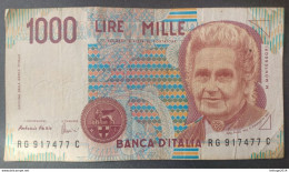 BANKNOTE ITALY 1000 LIRE 1995 FAZIO AMICI CIRCULATED RARE SERIES C - 1.000 Lire