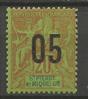 SAINT-PIERRE-ET-MIQUELON N° 97 Variétée MIQUEION NEUF** LUXE SANS CHARNIERE / Hingeless / MNH - Unused Stamps