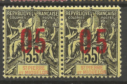SAINT-PIERRE-ET-MIQUELON N° 100A Tenant à Normal NEUF* TRACE DE CHARNIERE  / Hinge  / MH - Unused Stamps