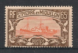 SPM - 1932-33 - N°YT. 148 - Chalutier 65c Brun Et Rouge - Neuf Luxe ** / MNH / Postfrisch - Unused Stamps