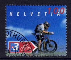 Suisse // Schweiz // Blocs & Feuillet //  Découpé Du Bloc-feuillet , La Suisse à Vélo 2004 Obl. No.ZU.1117 - Autres & Non Classés