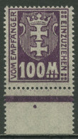 Danzig Portomarken 1923 Kleines Wappen WZ X Mit Unterrand, P 24 X UR Postfrisch - Postage Due