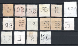 16 Perfins From Schweiz (ch376) - Perfin