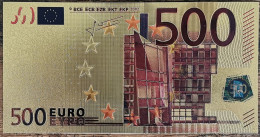 Billet 500 Euro - Réplique Polymère Dorée Feuille D'Or - 500€ - 500 Euro