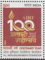 INDIA 2024,  LOT Of 10 Stamps,  All India  Railway Men's Federation,  10 Stamps, MNH(**) - Neufs