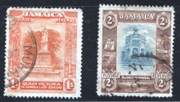 1919-21 Monuments: Victoria 1/-, Admiral Rodney 2/- SG 85-6  Used - Jamaïque (...-1961)