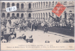 PARIS- FUNERAILLES DU GENERAL GALLIENI- 1 ER JUIN 1916- DISCOURS DU GENERAL ROQUES- ELD - Funerali