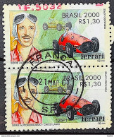 C 2345 Brazil Stamp Automobile Chico Landi Formula 1 Ferrari Car 2000 Circulated 2 Pair - Used Stamps