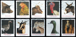 Etats-Unis / United States (Scott No.5583-92 - Heritage Breeds) (o) Set Of 10 - Used Stamps