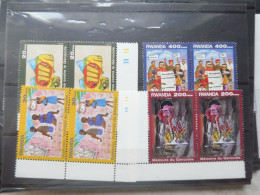 Rwanda 1411/1414 Genocide   1969   Neuf Mnh ** En Paire Planche 1 Sur 2 Timbres - Unused Stamps