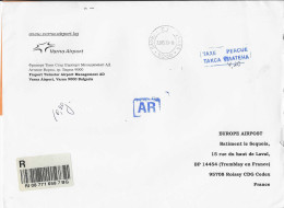 Taxe Perçue Recommandée De Varna _ Avec Avis De Réception - Lettre Pour La France - Storia Postale