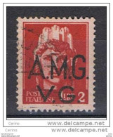 VENEZIA  GIULIA:  1945/47  IMPERIALE  -  £. 2 CARMINIO  US. -  SOPRASTAMPA  SPOSTATA  IN  BASSO  -  SASS. 9 - Usati