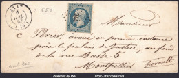 FRANCE PRESIDENCE N° 10 SUR LETTRE AVEC PC 215 AXAT AUDE + CAD DU 06/07/1853 - 1852 Louis-Napoléon