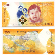 Bhutan 100 Ngultrum 2016 Commemorative Birth Of Royal Prince P-37 UNC - Bhoutan