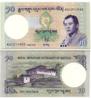 Bhutan 10 Ngultrum 2013 Series UNC P-29 - Bhoutan