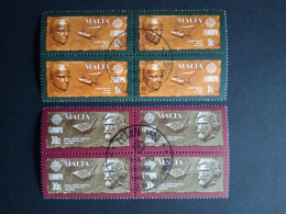 MALTA MI-NR. 615-616 GESTEMPELT(USED) 4er BLOCK EUROPA 1980 PERSÖNLICHKEITEN - 1980