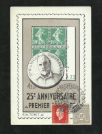 Carte Postale Circulée Llustrée 25ème Ann.  Premier Coin Daté Lyon Le 04/05/1947 +vignettes Et Cachets N°621 Et 693 B/TB - Brieven En Documenten