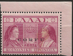 OICO35L2 - 1941 Occup. Italiana CORFU', Sass. Nr. 35, Francobollo Nuovo Con Traccia Di Linguella */ - Corfou