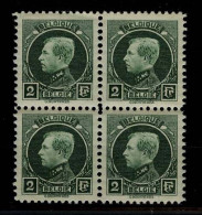 België 216 ** - Koning Albert I - Blok Van 4 - 1921-1925 Small Montenez