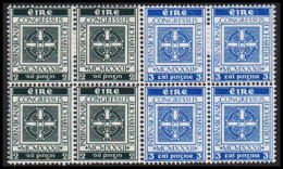 1932. EIRE.  INTERNATIONALIS CONGRESSUS EUCHARISTICUS Complete Set In 4-blocks With 2 Stamp... (Michel 57-58) - JF542271 - Neufs