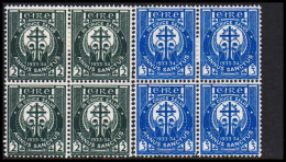 1933. EIRE.  ANNUS SANCTUS Complete Set In 4-blocks With 2 Stamps Never Hinged And 2 Stamps... (Michel 59-60) - JF542274 - Neufs