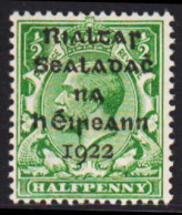 1922. EIRE. Georg V HALFPENNY Overprinted In BLACK In Five Lines. Hinged  (Michel 1) - JF542277 - Neufs