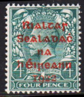 1922. EIRE. Georg V FOUR PENCE Overprinted In RED In Five Lines. Hinged  (Michel 5b) - JF542284 - Ongebruikt