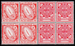 1949. EIRE.  NATIONAL SYMBOLS  8 + 11 Pg. In 4-blocks With 2 Stamps Never Hinged And 2 St... (Michel 106-107) - JF542288 - Nuevos