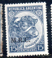 ARGENTINA 1935 1937 OFFICIAL DEPARTMENT STAMP OVERPRINTED M.R.C. MINISTRY OF FOREIGN AFFAIRS AND RELIGION MRC 15c MH - Service