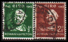1943. EIRE.  William Rowan Hamilton Complete Set (Michel 91-92) - JF544515 - Used Stamps