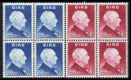 1957. EIRE.  John Edward Redmond Complete Set In 4-blocks With 2 Stamps Never Hinged And ... (Michel 128-129) - JF542262 - Neufs