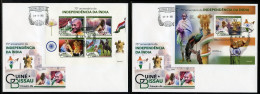 Guinea Bissau 2022, 75t India Independence, Gandhi, 4val In BF+BF In 2FDC - Enveloppes