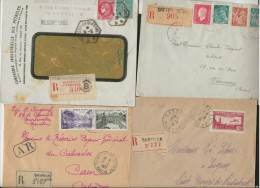 LOT DE 4 LETTRES RECOMMANDEES -AFFRANCHISSEMENT DIVERS - PERIODE 1931-1968 TB - Oblitérations Mécaniques (Autres)