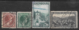 1926-1934 LUXEMBOURG Set Of 4 Used Stamps (Scott # 170,182,194,198) CV $4.40 - Usati