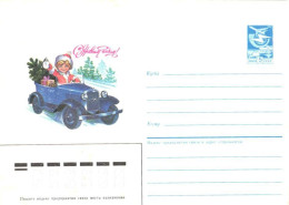 Soviet Union:Russia:USSR:Cover, New Year, Boy In Car, 1986 - Lettres & Documents