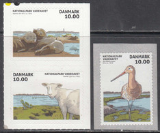 2015 Denmark National Park Fauna Seals Birds Sheep Complete Set Of 3 Self Adhesive MNH @ BELOW Face Value - Neufs