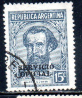 ARGENTINA 1938 1954 1939 OFFICIAL STAMPS SERVICE SERVICIO OFICIAL OVERPRINTED 15c USED USADO - Dienstmarken
